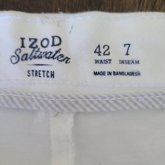Izod saltwater stretch white chino shorts - Picture 4 of 6